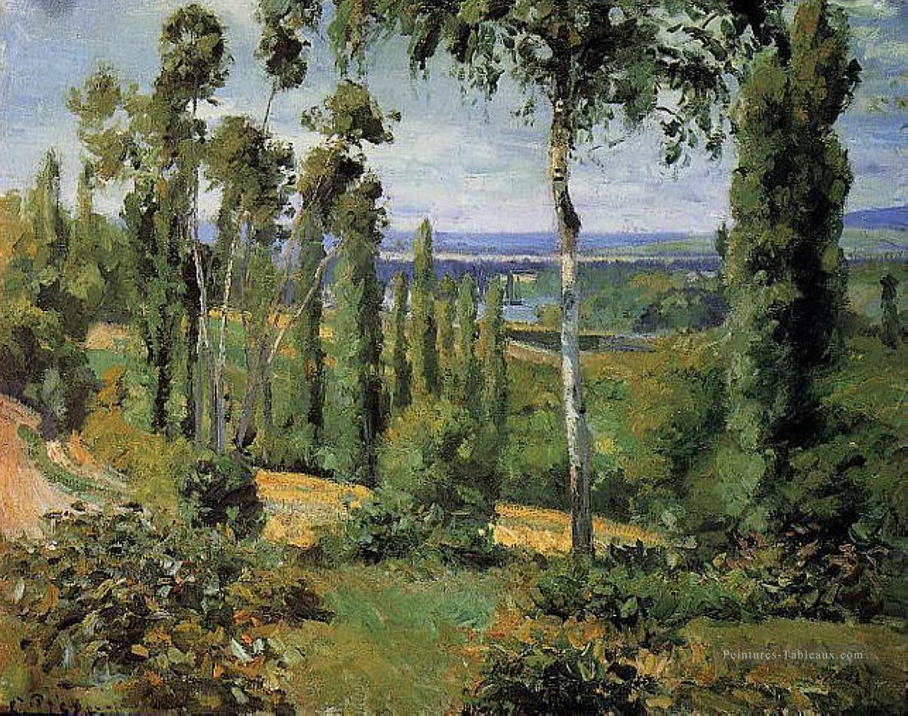 la campagne dans les environs de conflans saint honorine 1874 Camille Pissarro paysage Peintures à l'huile
